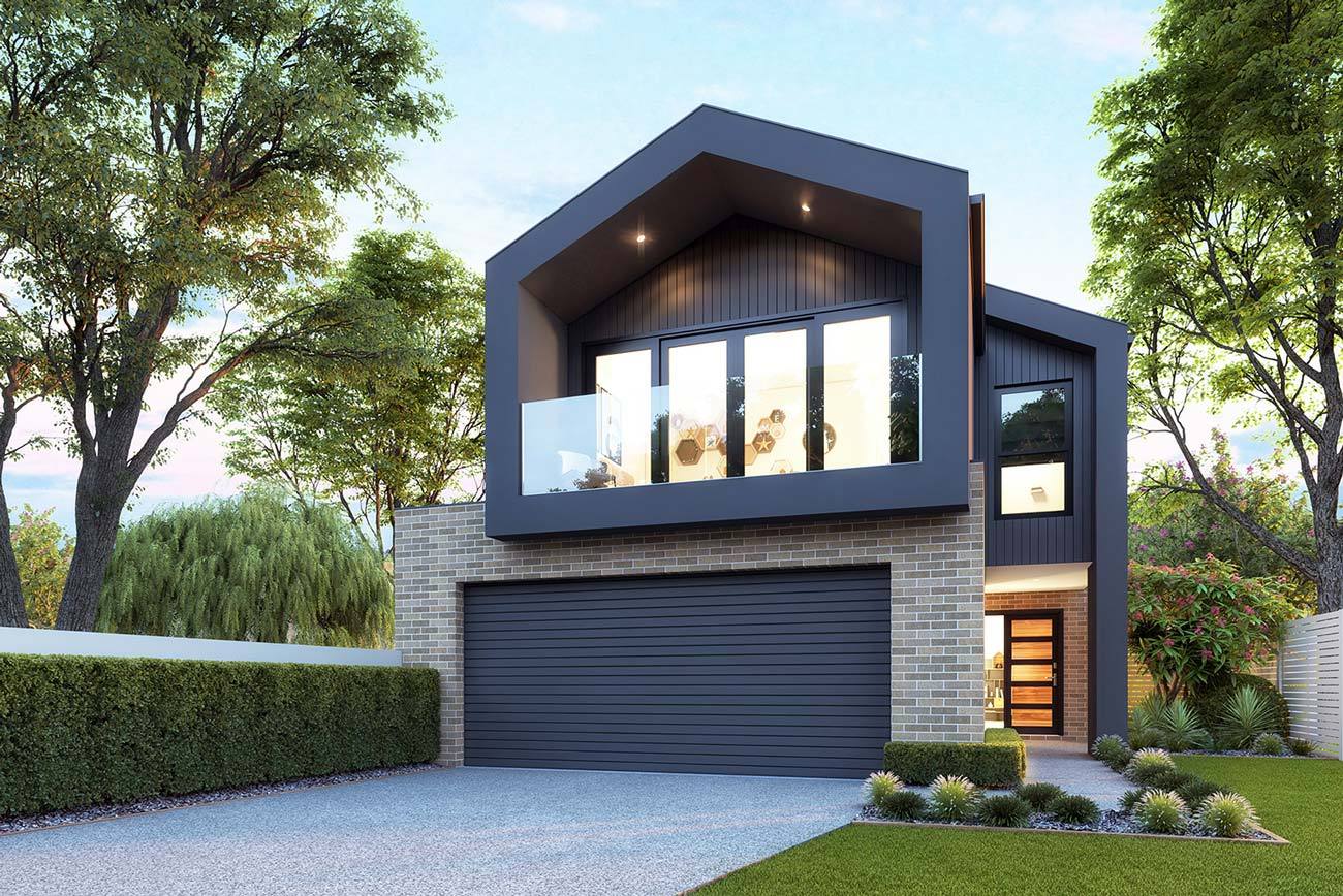 A contemporary Australian home at dusk